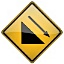 Steep slope warning sign